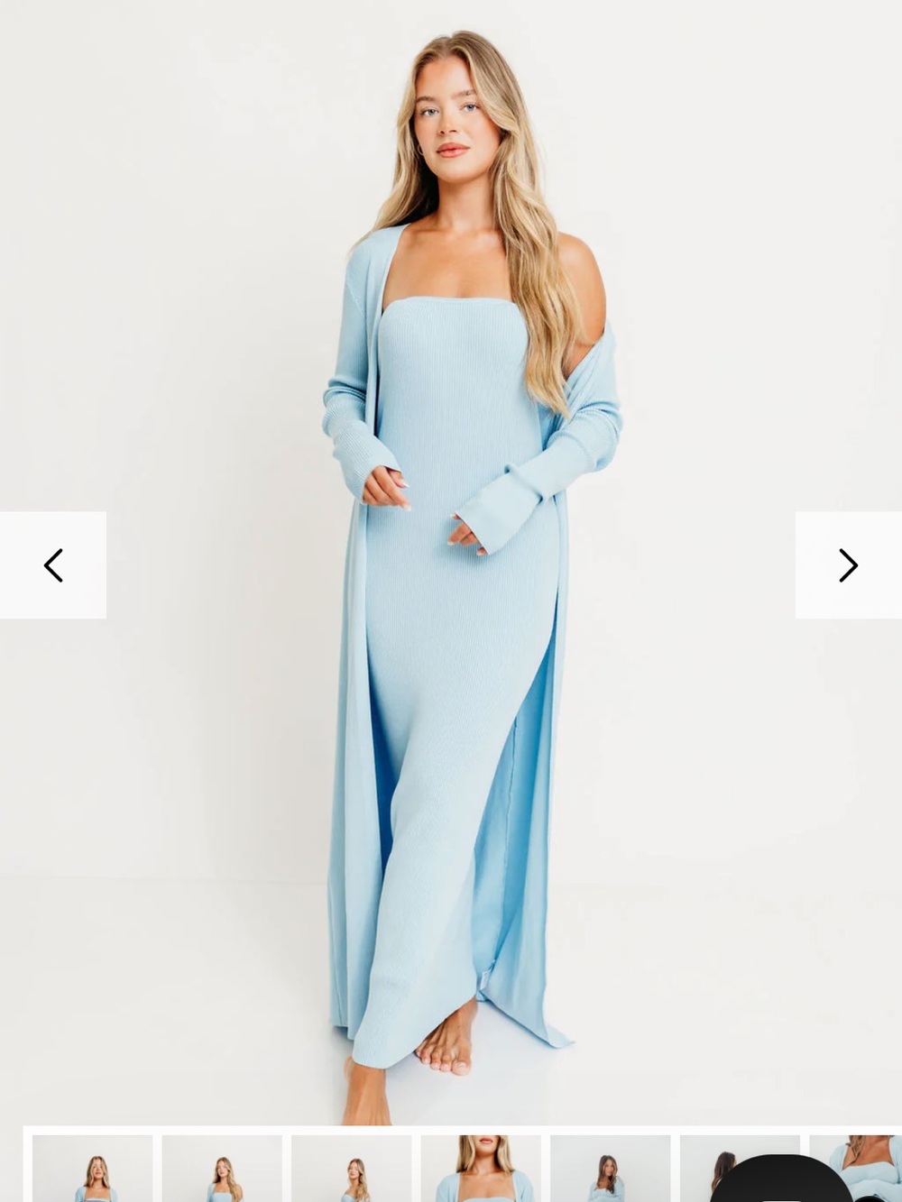 Lima Two Piece Dress Set- Light Blue - Picture 7 of 7